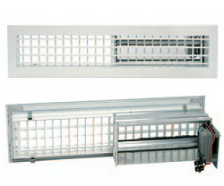 2x1 (le registre motorisé occupe 50% de la surface de la grille)