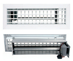Avec air minimum (le registre motorisé occupe 85% de la surface de la grille)